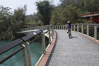 Arching Bridge Over Lake