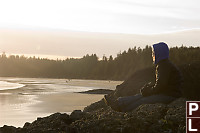 Helen On Rock At Sunset