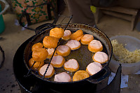 Frying Rice Donuts