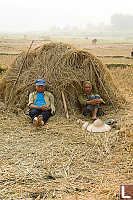 Hay Stack With A Pipe