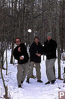 Three Throwing Snow