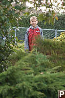 Justin Hiding In Bush