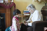 Claira And Edna Looking At Mouse