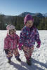 Nara And Claira Playing In The Snow