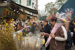 Crowds At The Flower Market