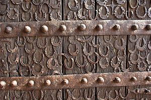 Horseshoes Tacked On Door