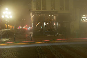 Water Street Cafe In Fog
