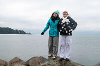 Girls Standing On The Rocks