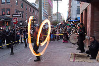 Fire Spinning Durring The Day