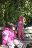 Claira And Nara On Park Bench