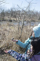 Nara With Chickadee