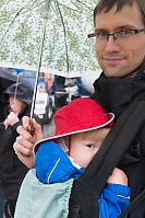David And Loren Under Umbrella