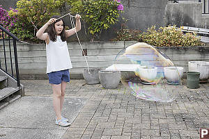 Nara Releases Giant Bubble