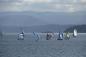 Sailboats With Stacked Hills