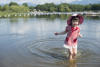 Claira Walking In Trout Lake