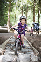 Nara Riding Over Simulated Bridge