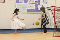 Nara And Noelle Playing Soccer