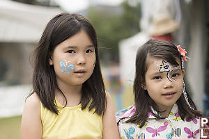 Claira And Nara With Face Paint
