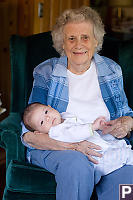 Grandma With Nara In Green Chair