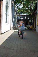 Justin Riding Down Alley