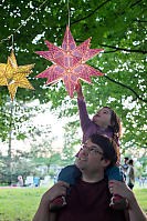 Nara On Dads Shoulders With Stars