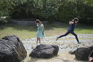 Nara Flying Between Rocks