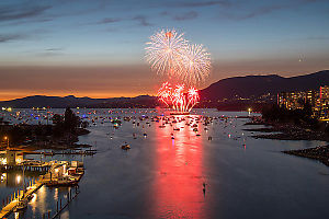 Bright Red Lower Fireworks