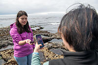 Helen Photographing Purple Urchin