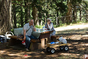 Dad And Evelyn At Picnick Table