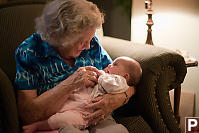 Grandma With Claira In Arm Chair