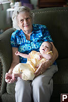 Grandma With Claira On Couch