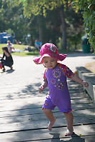 Claira Walking Down The Boardwalk