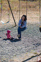 Helen And Claira At The Swings