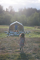 Nara Walking Over To Chickens