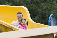 Nara And John On The Waterslide