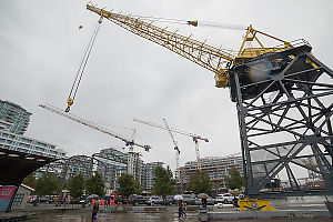 Four Cranes At Shipyard