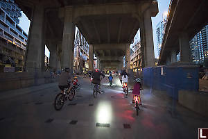 Biking Under Granville Street Bridge