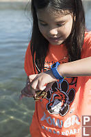 Claira Picking Up Crab