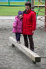 Nara On Balance Beam With Grandma