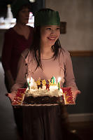Claira Bringing In Birthday Cake