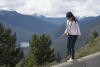 Claira Walking On Parking Barrier