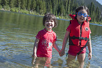 Kids Swimming In The Lake