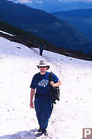 Mark Walking Across Snow