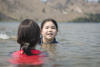 Nara Swimming In Lake