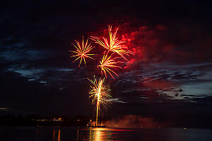 Red And Gold Fireworks
