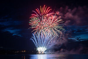 Red Green And Blue Fireworks