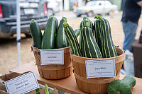 Zucchini In Wooden Baskets