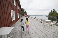 Walking On Boardwalk To Museum