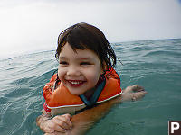 Claira Swimming In The Ocean