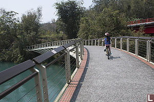 Arching Bridge Over Lake